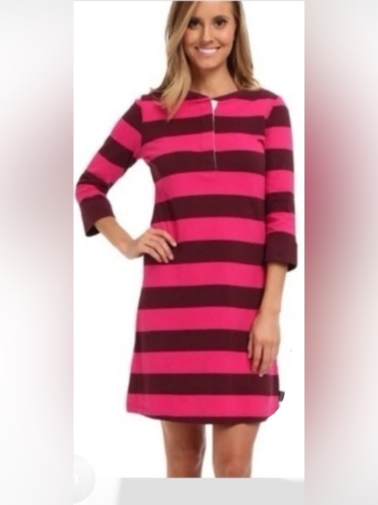 Patagonia Dresses & Skirts - Patagonia 100% Organic Cotton Sender
Striped Rugby Dress Pink 3/4 Sleeve Sz. M